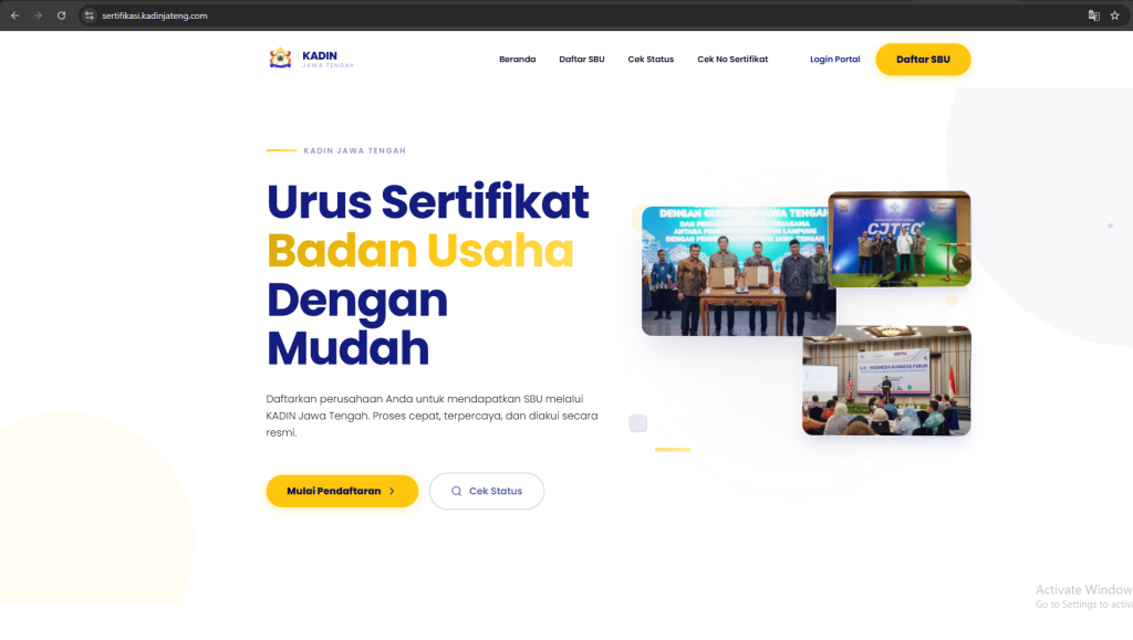 Genjot Efisiensi Layanan, Kadin Jawa Tengah Resmi Luncurkan Sistem Sertifikasi Badan Usaha (SBU) Non-Konstruksi Berbasis Online